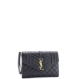 Classic Monogram Envelope Wristlet Clutch Mixed Matelasse Leather