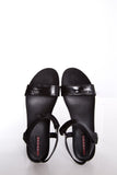 Prada Black Patent Leather Platform Sandals SZ 39