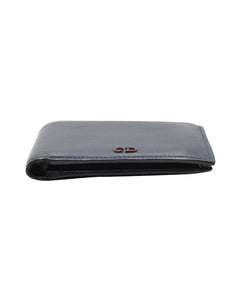 Dior Homme  Bi-Fold Wallet in Navy Blue Grained Calfskin Leather