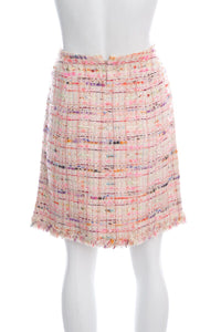 Chanel 2004 Spring Multicolor Tweed Mini Skirt SZ 40