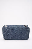 Chanel Blue Denim Camellia Embroidered CC Flap Bag