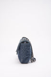 Chanel Blue Denim Camellia Embroidered CC Flap Bag