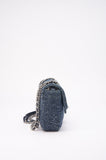 Chanel Blue Denim Camellia Embroidered CC Flap Bag