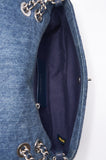 Chanel Blue Denim Camellia Embroidered CC Flap Bag