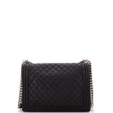 Boy Flap Bag Quilted Caviar Large