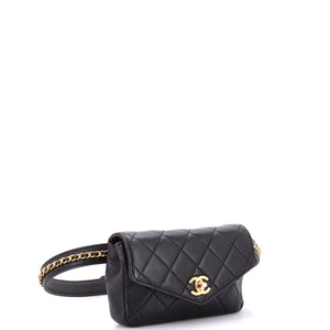 Chain Envelope Belt Bag Quilted Calfskin