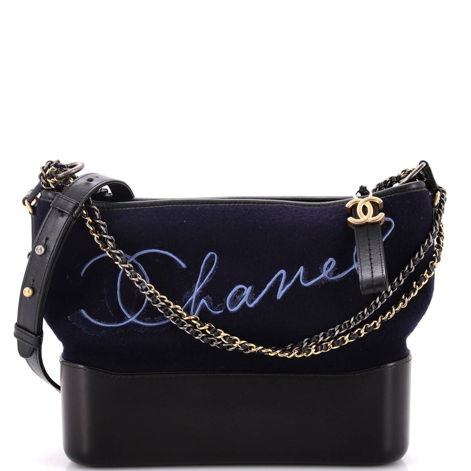Paris-Hamburg Gabrielle Hobo Embroidered Wool and Calfskin Medium