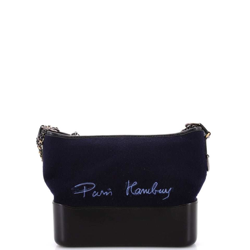 Paris-Hamburg Gabrielle Hobo Embroidered Wool and Calfskin Medium