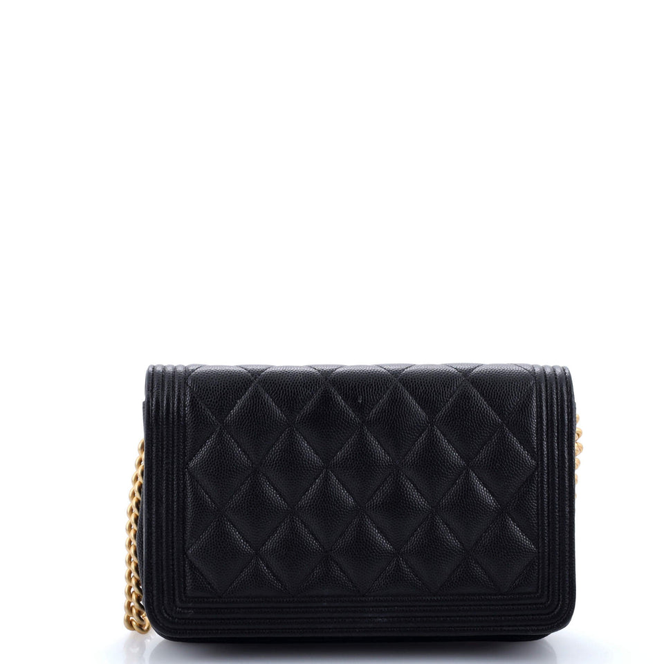 Boy Wallet on Chain Quilted Caviar