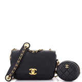 Multi Pouching Flap Bag with Coin Purse Quilted Calfskin