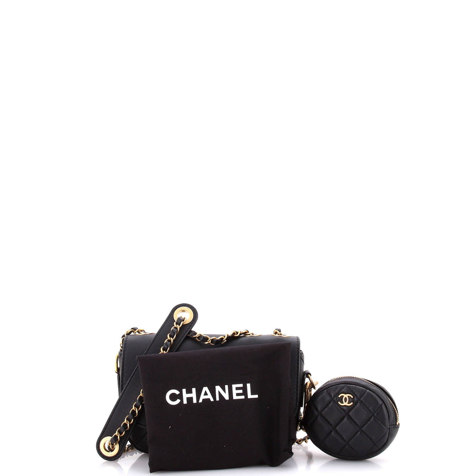 Multi Pouching Flap Bag with Coin Purse Quilted Calfskin