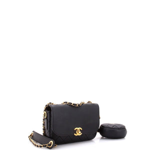 Multi Pouching Flap Bag with Coin Purse Quilted Calfskin