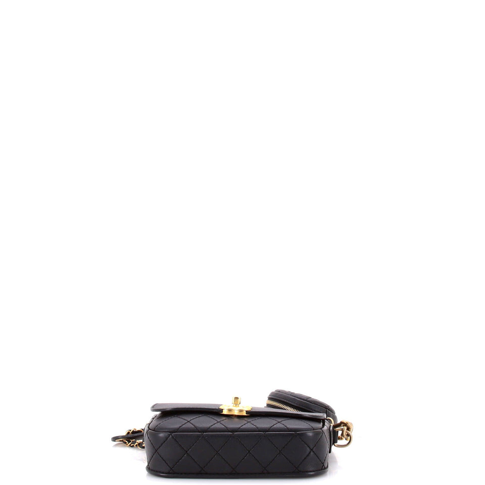 Multi Pouching Flap Bag with Coin Purse Quilted Calfskin