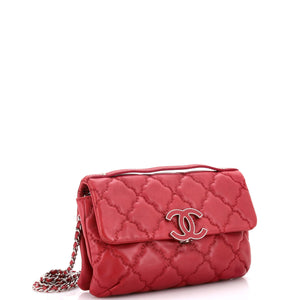 Double Stitch Hamptons Flap Bag Quilted Calfskin Mini