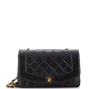 Vintage Diana Flap Bag Quilted Lambskin Medium