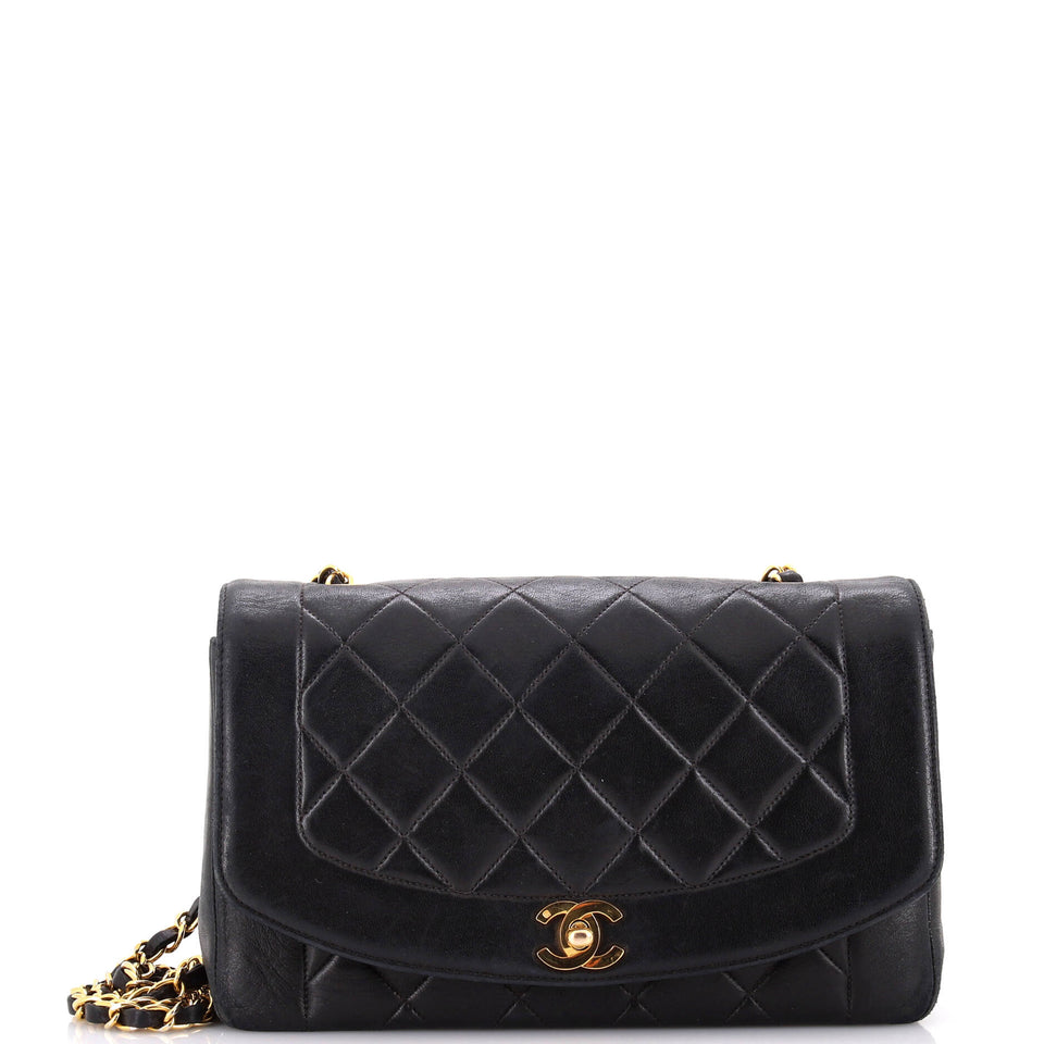 Vintage Diana Flap Bag Quilted Lambskin Medium