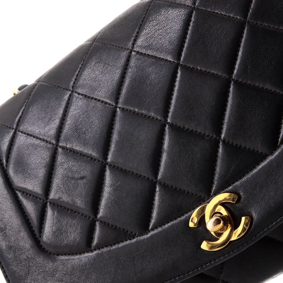 Vintage Diana Flap Bag Quilted Lambskin Medium