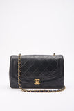 Vintage Chanel Diana Black Single Flap with 24k gold plated hardware
