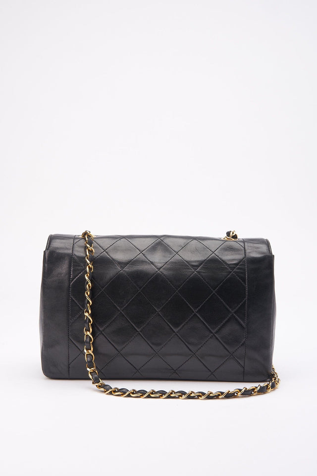 Vintage Chanel Diana Black Single Flap with 24k gold plated hardware