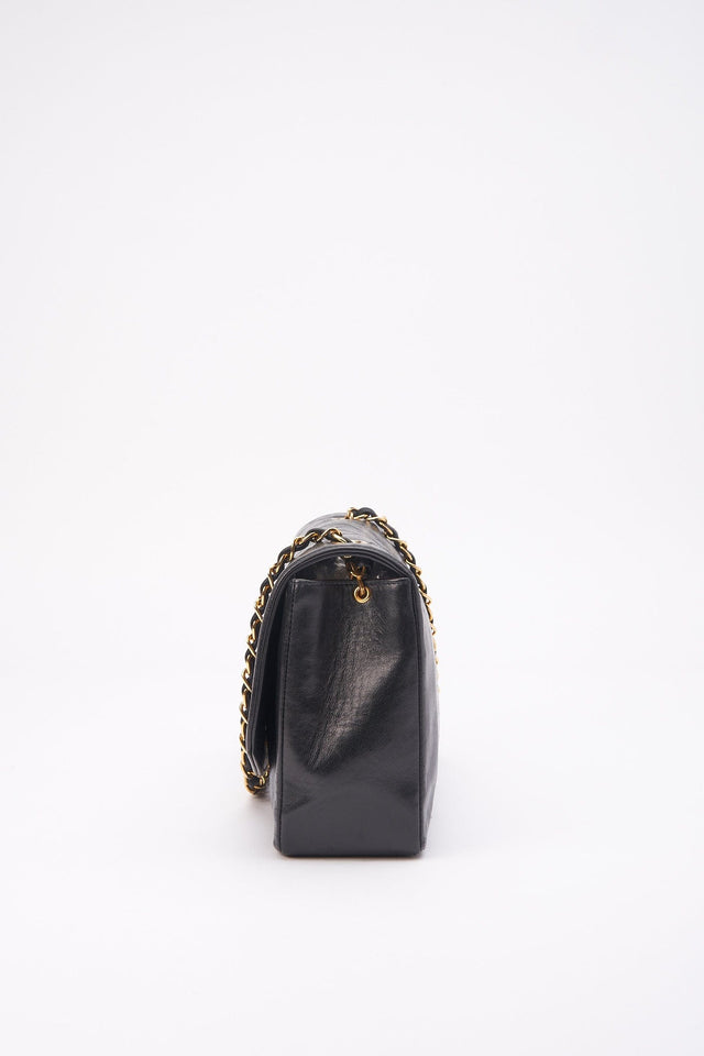 Vintage Chanel Diana Black Single Flap with 24k gold plated hardware