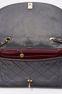 Vintage Chanel Diana Black Single Flap with 24k gold plated hardware