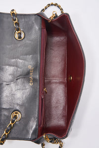 Vintage Chanel Diana Black Single Flap with 24k gold plated hardware