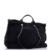 Double Face Deauville Tote Fringe Quilted Canvas Large
