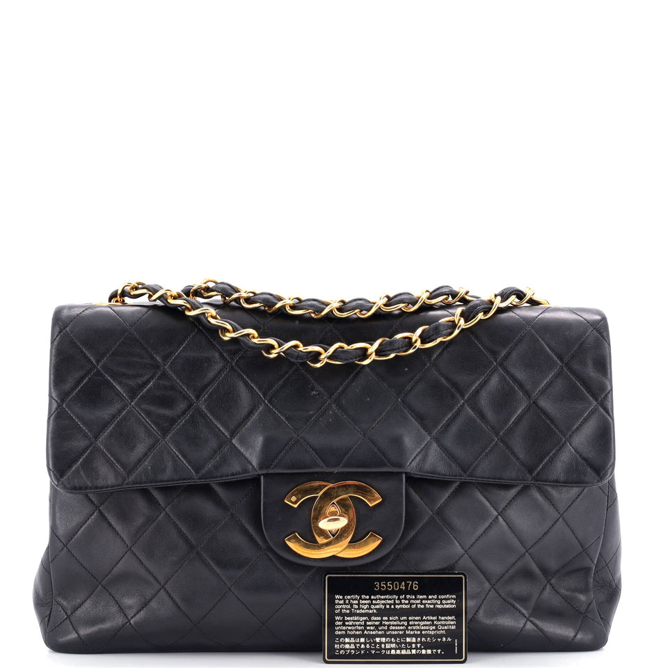 Vintage Classic Double Flap Bag Quilted Lambskin Jumbo