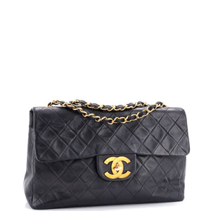 Vintage Classic Double Flap Bag Quilted Lambskin Jumbo