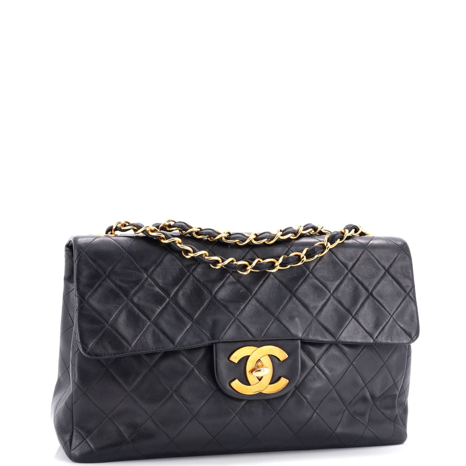 Vintage Classic Double Flap Bag Quilted Lambskin Jumbo