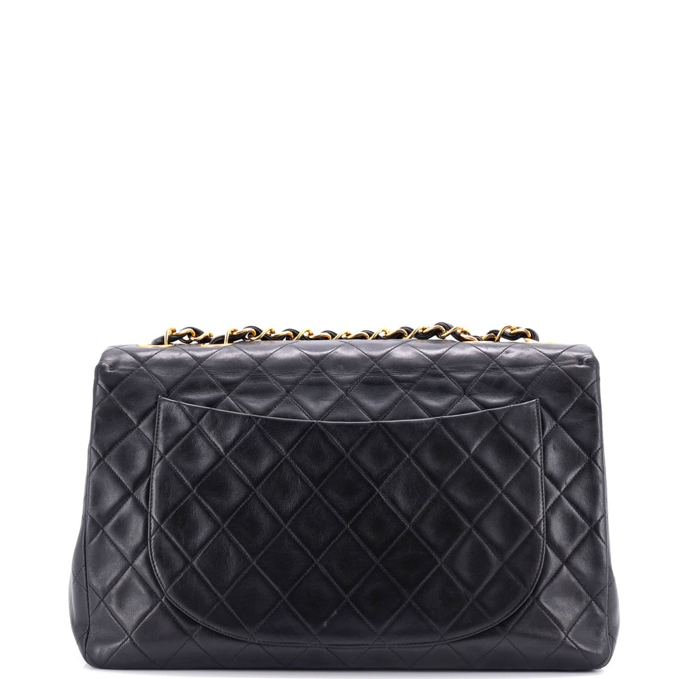 Vintage Classic Double Flap Bag Quilted Lambskin Jumbo
