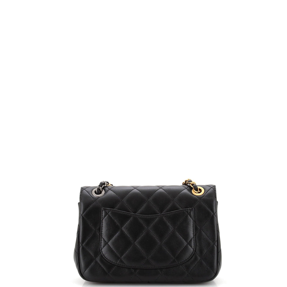 Coco Clips Flap Bag Embellished Quilted Lambskin Small