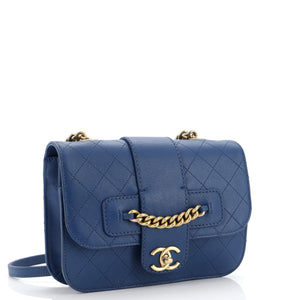 Front Chain Flap Bag Quilted Sheepskin Medium