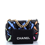 19 Flap Bag Quilted Lambskin and Printed Silk Medium