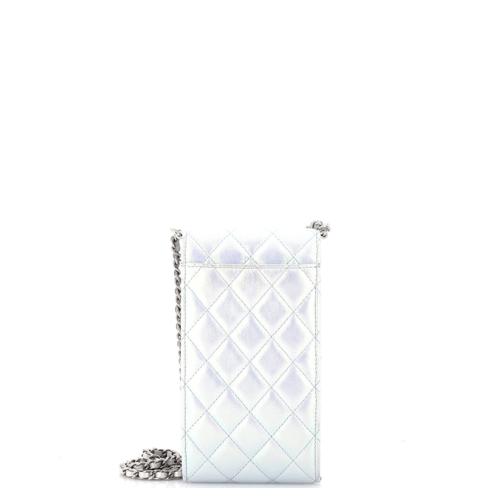 CC Flap Phone Holder Crossbody Bag Quilted Lambskin