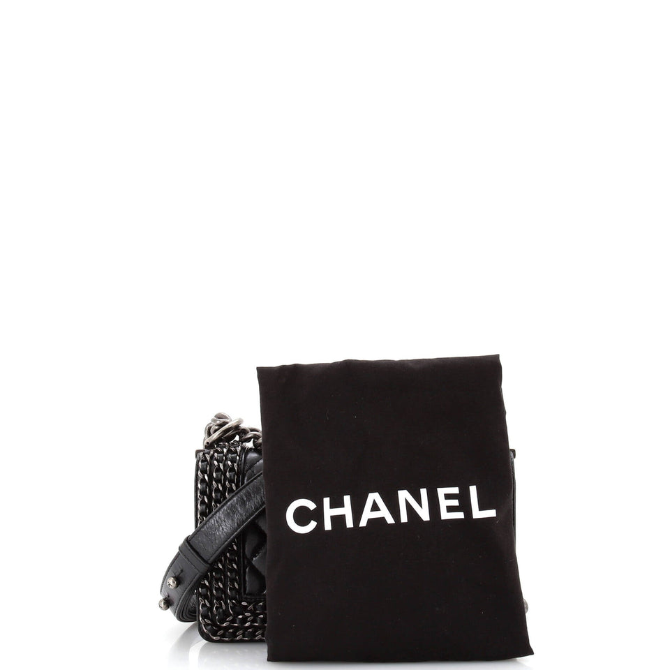 Chained Boy Flap Bag Quilted Glazed Calfskin Small