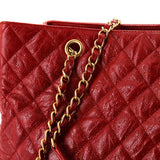 Two Tone Shopping Tote Quilted Caviar Large