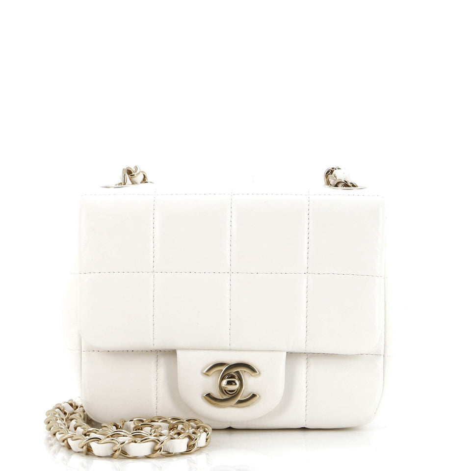Monacoco Logo Blocks Square Flap Bag Quilted Lambskin with Resin Mini