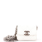 Coco Enamel Strap Flap Clutch with Chain Quilted Caviar Mini