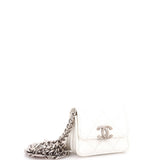 Coco Enamel Strap Flap Clutch with Chain Quilted Caviar Mini