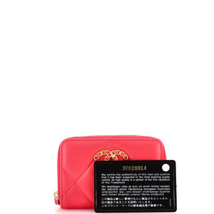 19 Zip Coin Purse Quilted Leather