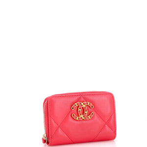 19 Zip Coin Purse Quilted Leather