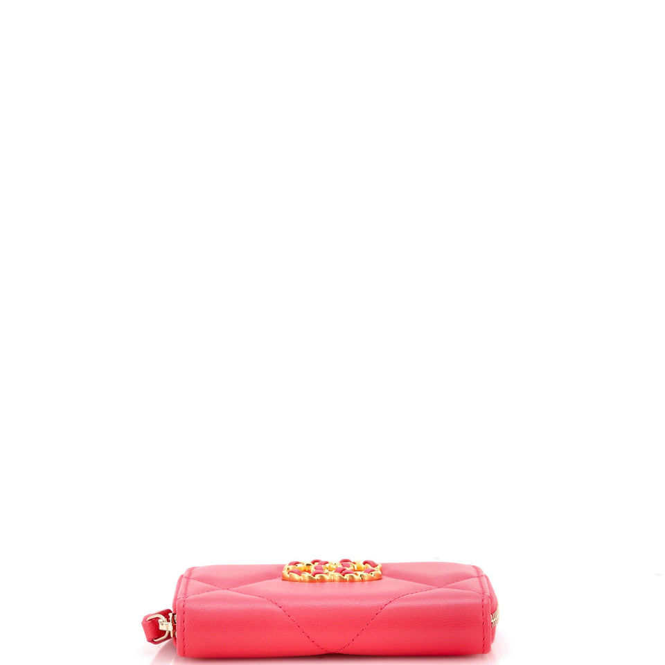 19 Zip Coin Purse Quilted Leather