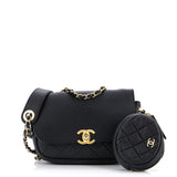 Multi Pouching Flap Bag with Coin Purse Quilted Calfskin