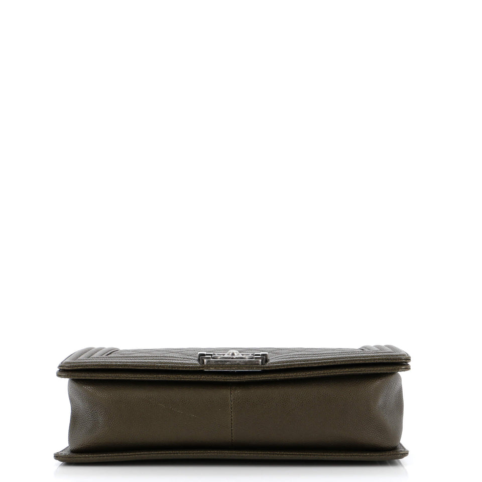 So Black Boy Flap Bag Quilted Caviar New Medium
