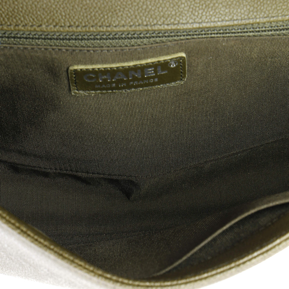 So Black Boy Flap Bag Quilted Caviar New Medium