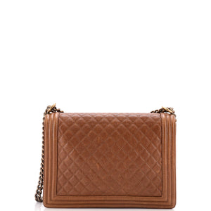 Boy Flap Bag Quilted Caviar Large