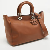 Dior Brown Leather Diorissimo Zip Shopper Tote..