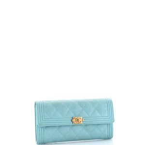 Boy Flap Wallet Quilted Caviar Long