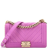 Boy Flap Bag Chevron Calfskin Old Medium